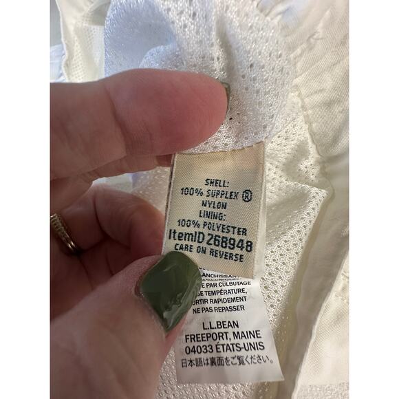 L.L. Bean Women’s White Supplex Nylon Shorts Size Small Regular Drawstring Lined - Picture 8 of 10